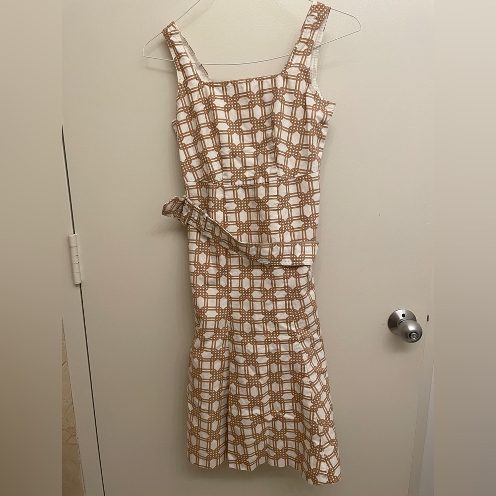 Ann Taylor Rattan print flare dress 00p